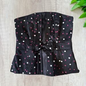 WHITE HOUSE BLACK MARKET Polka Dot Print Bustier Corset Size 4